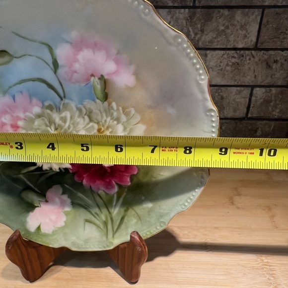 Gorgeous Hand Painted Limoges France Floral Plate Scalloped Embossed Edge 8.75” - Picture 3 of 5